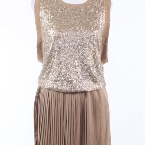 Khaki gold C.LUCE sleeveless blouse dress S